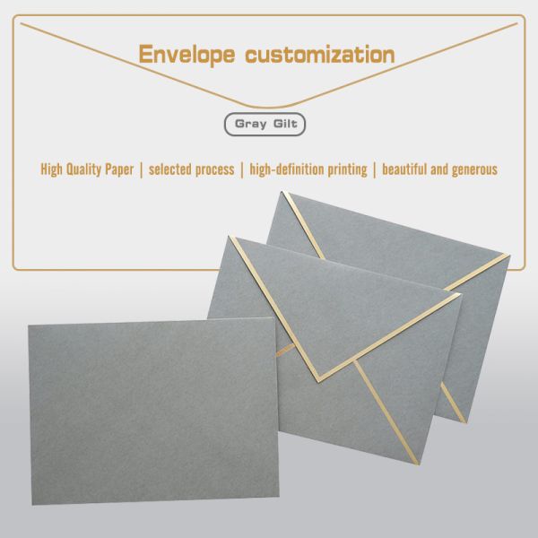 Grey Paper Gift Card Envelopes Custom Printing Design Luxury