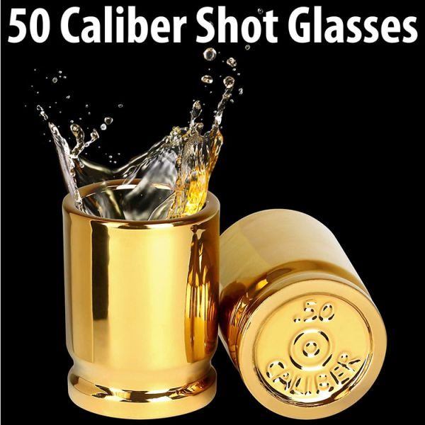 Original 50 Caliber Shot Glasses Bullet Casings Acrylic Shot Glasses