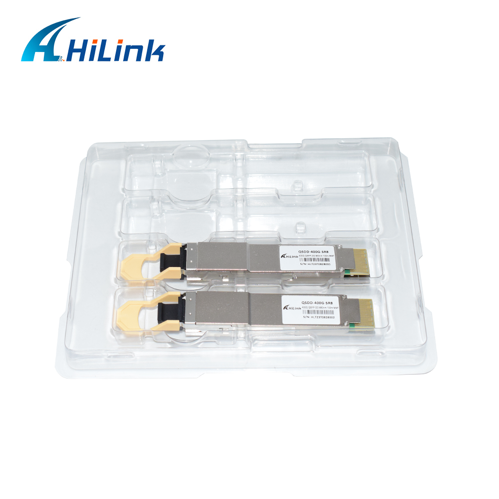 Hilink QSDD-400G-SR 400G QSFP56-DD SR8 Optical Transceiver with 400G Data Rate, 850nm Wavelength, and 100m Distance