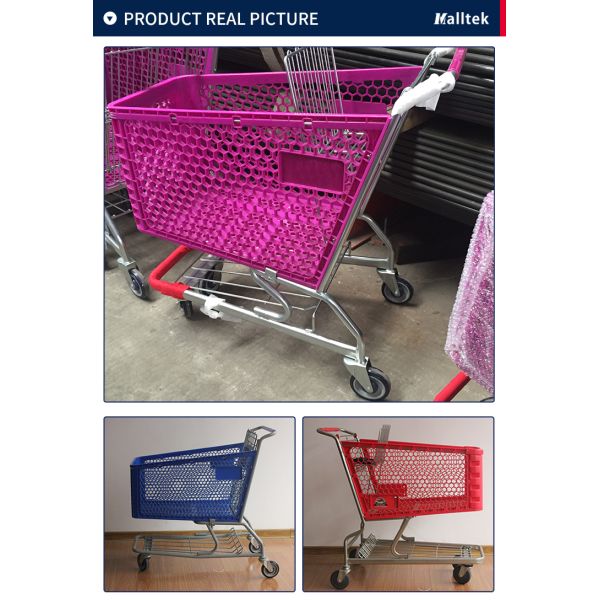 Camión de compras de plástico personalizado con recubrimiento en polvo para acero y plástico