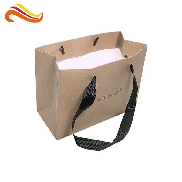Cardboard Custom Kraft Paper Bags Logo Printing Packing Items For Jewelry