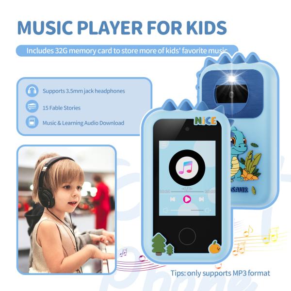 Kid Learning Partner Kid Toy Camera Phone Music Player Funny Record Moment With Dual Camera