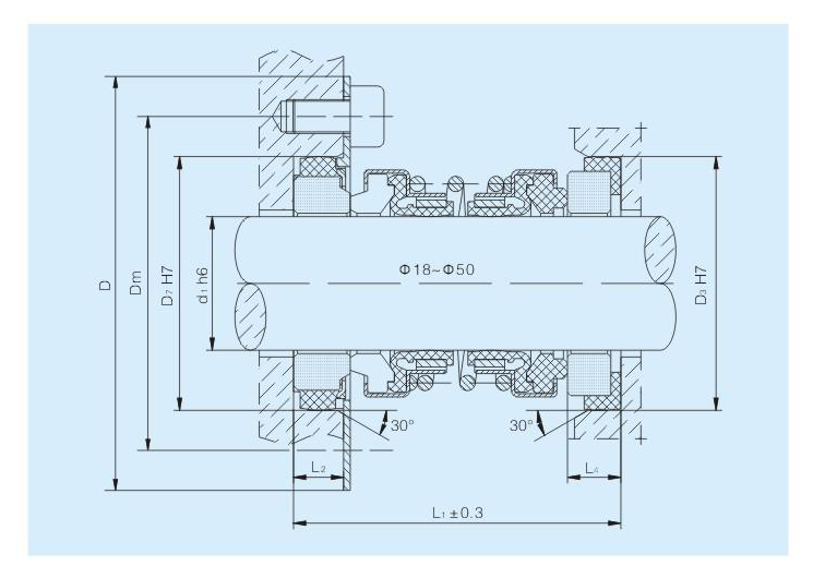 Прочное уплотнение СИК вала КН 560Д Бургманн механическое/ВВЕЛО материал ТК
