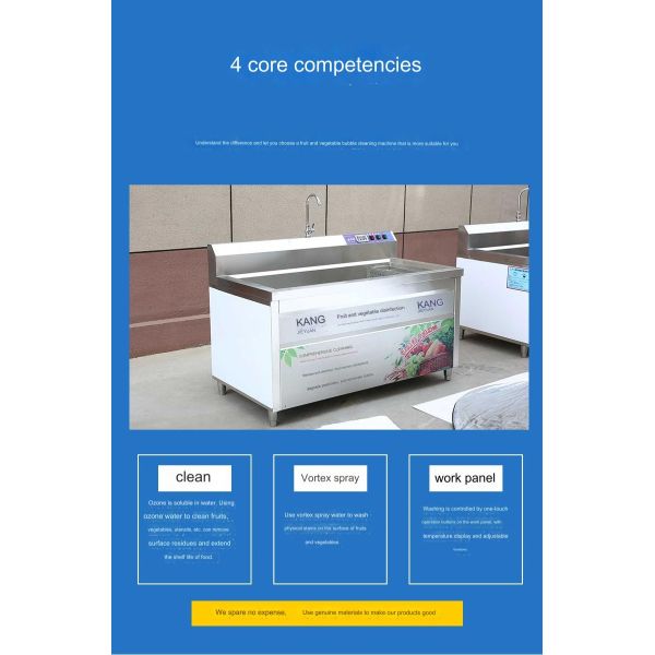 100kg/h Capacity Eddy Current Ozone Disinfection Vegetable Washing Machine for Hotels