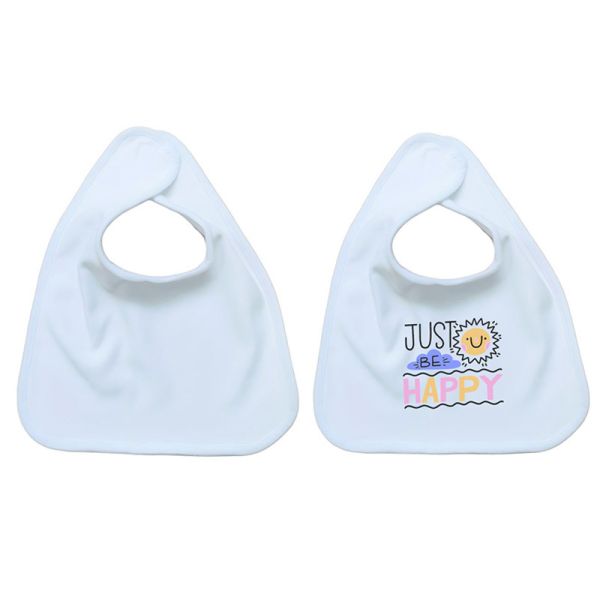 Sublimation Baby Bibs Blanks Customized Logo Super Soft Polyester Cotton Bib