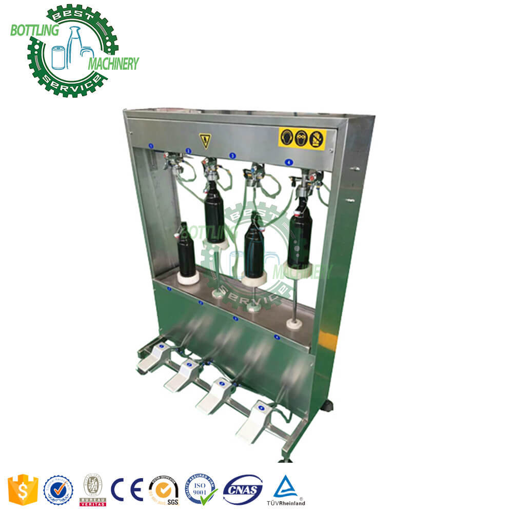Stainless Steel Semi Auto 2 4 Head Nozzle 500ml Bottle Balance Pressure Carbonated Drink Bottling Machine
