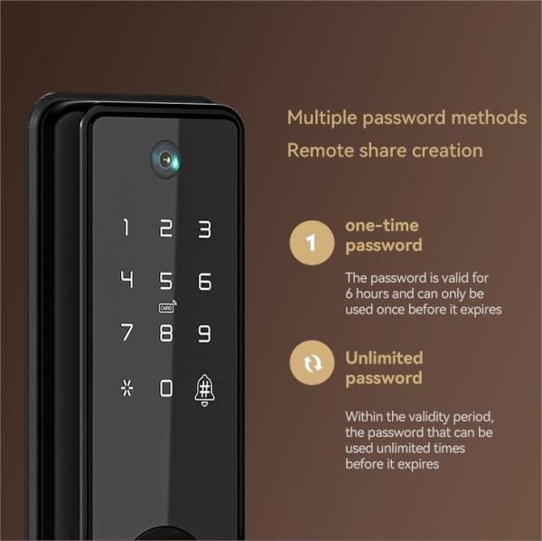 Innovative Tuya Smart Door Lock With Camera Biometric Fingerprint Password For Wooden Doors