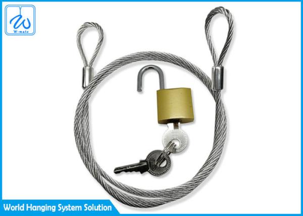 Anti Theft Extension Spring Safety Cable , Broken Proof Stainless Steel Wire Rope Kit
