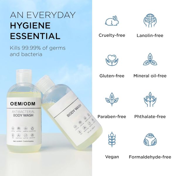 Eco-Friendly Body Wash Shower Gel Private Label Vitamins C For Men Eco Smell Good Milk Moisturizing Whitening Bodywash Glow Body Wash