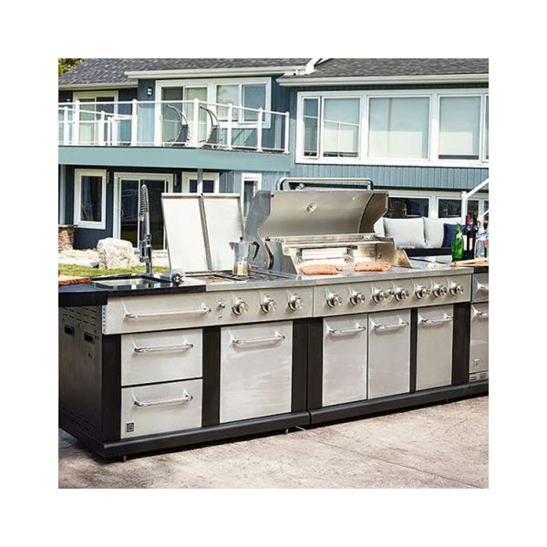 PVC Stainless Steel Outdoor Kitchen Cabinets Modern Design