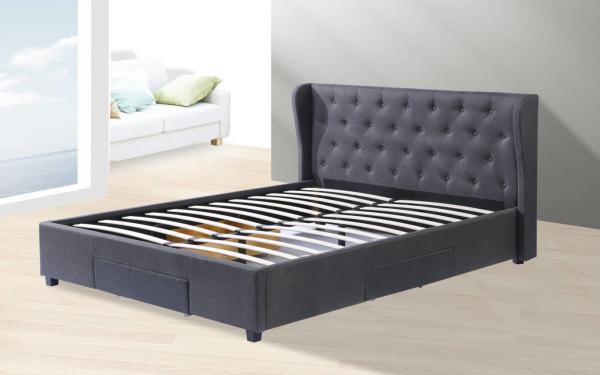 Minimalist 160*200cm King Size Platform Bed Frame Four Drawers