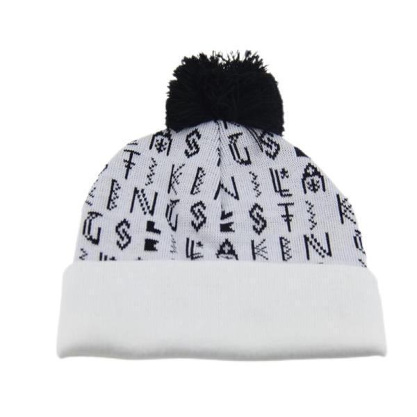 Men'S Micro Fleece Cuff Knitted Beanie Hats With Embroidery Customized Logo