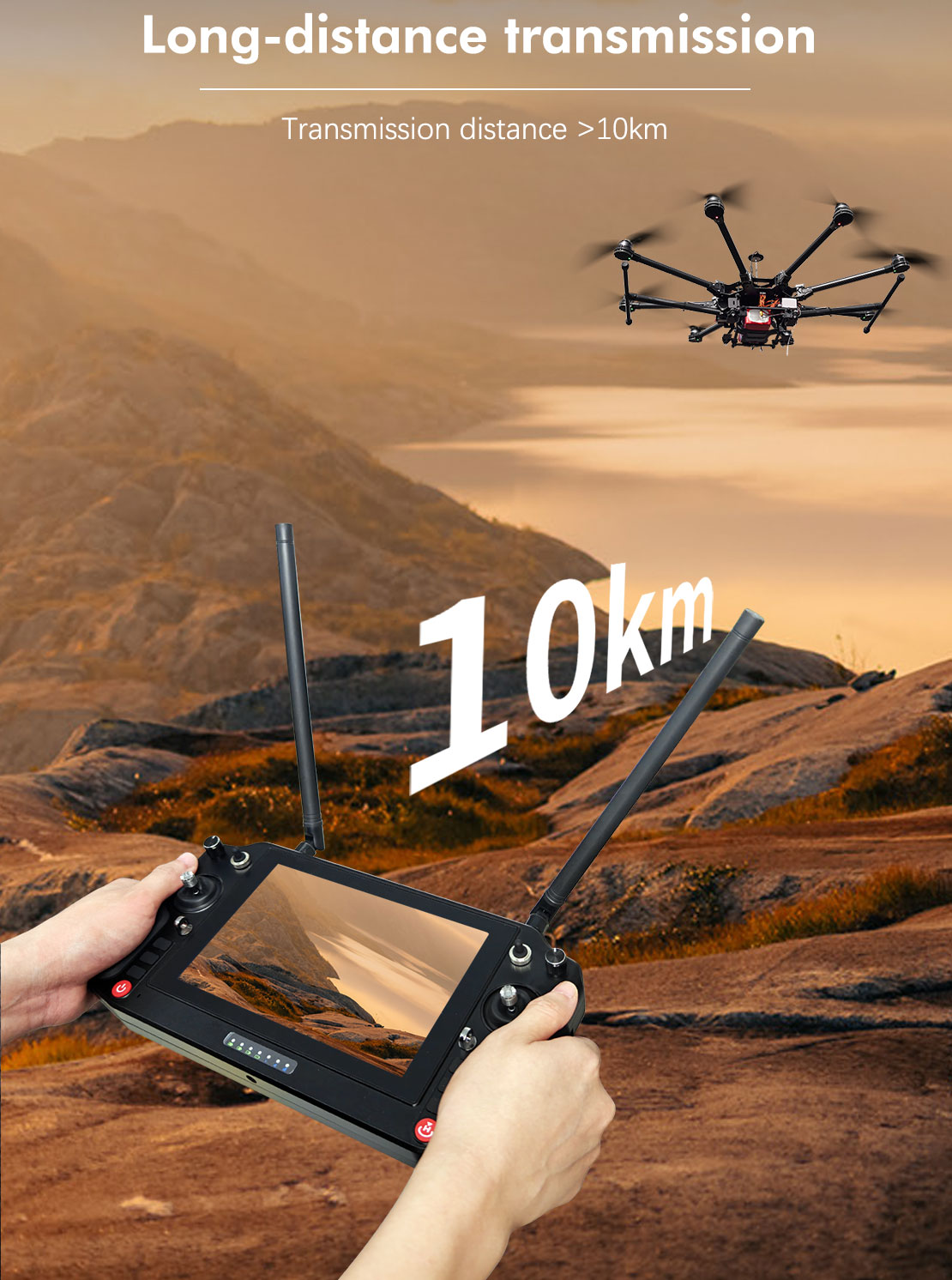 All-in-One Drone Ground Station Video/Data/RC/Handheld Integration Long-Distance Signal Transmission System