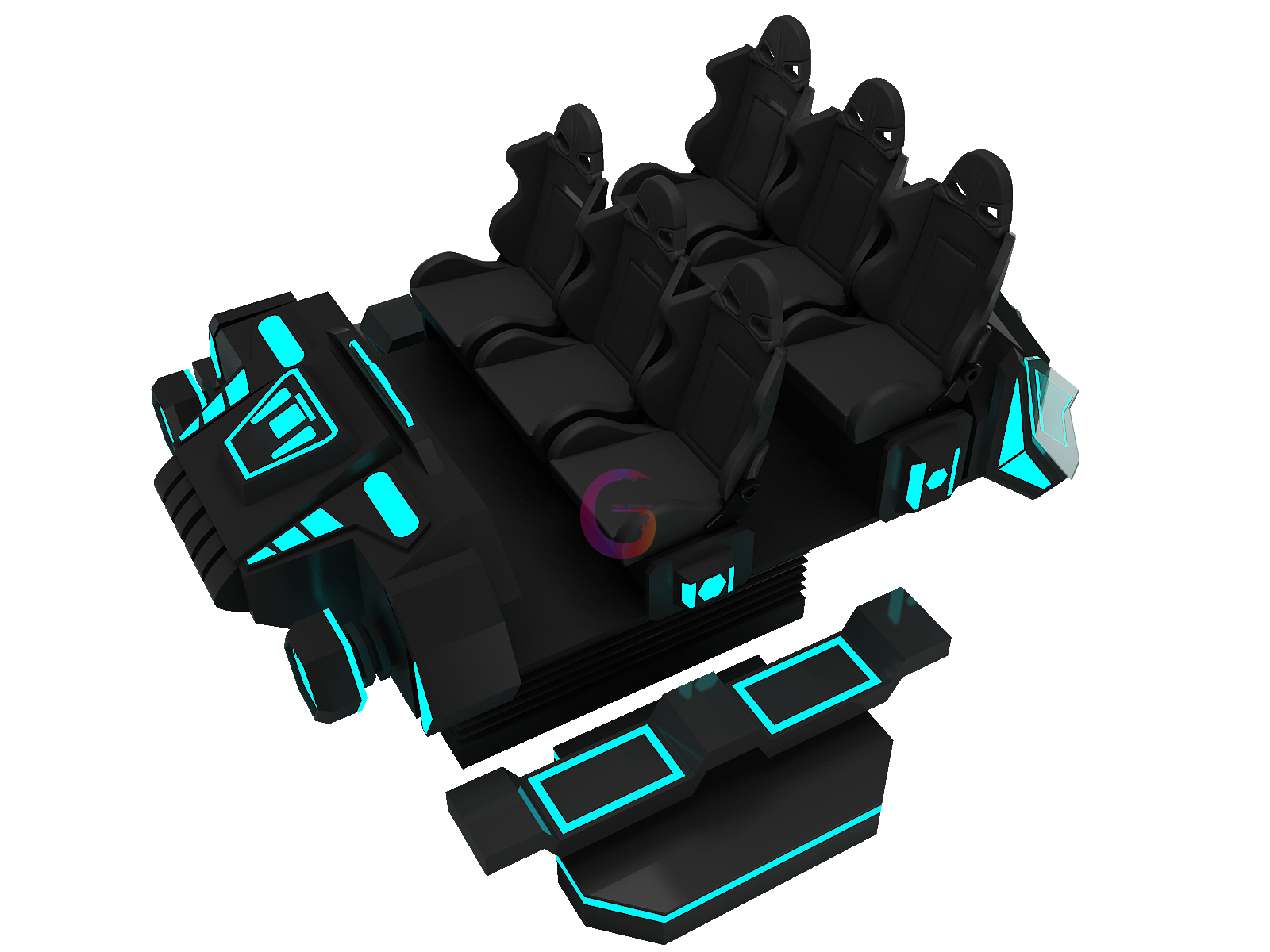 Theme Park VR Roller Coaster Machine 9D VR Cinema 6 Seats Chair 220V