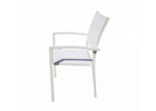 Eco Friendly Textilene Outdoor Foldable Chair Aluminum Stackable Patio Chairs
