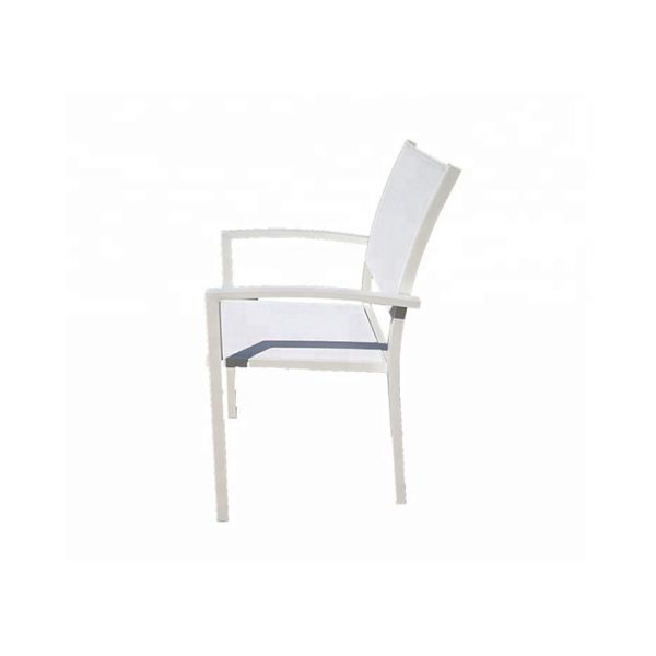 Eco Friendly Textilene Outdoor Foldable Chair Aluminum Stackable Patio Chairs