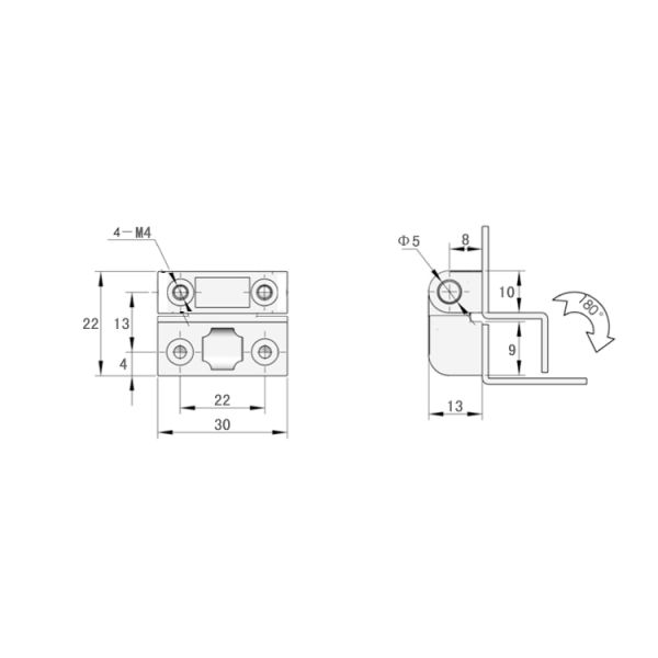 Zinc alloy Machine Cabinet Door hinge adjustable torque position control hinges CL219