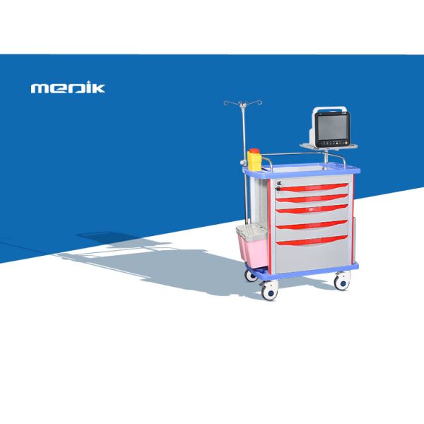 Carro médico del desplome del hospital ajustable con el tablero del top del plástico del ABS