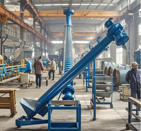 Винтовой транспортер для горизонтальной или наклонной транспортировки материалов Экономичный и долговечный