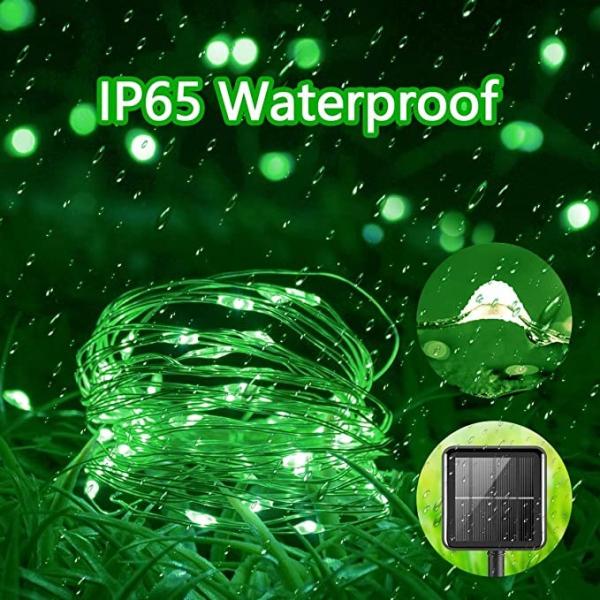 Waterproof Green Solar Fairy Lights For Garden Yard Patio Fence Wedding Decor