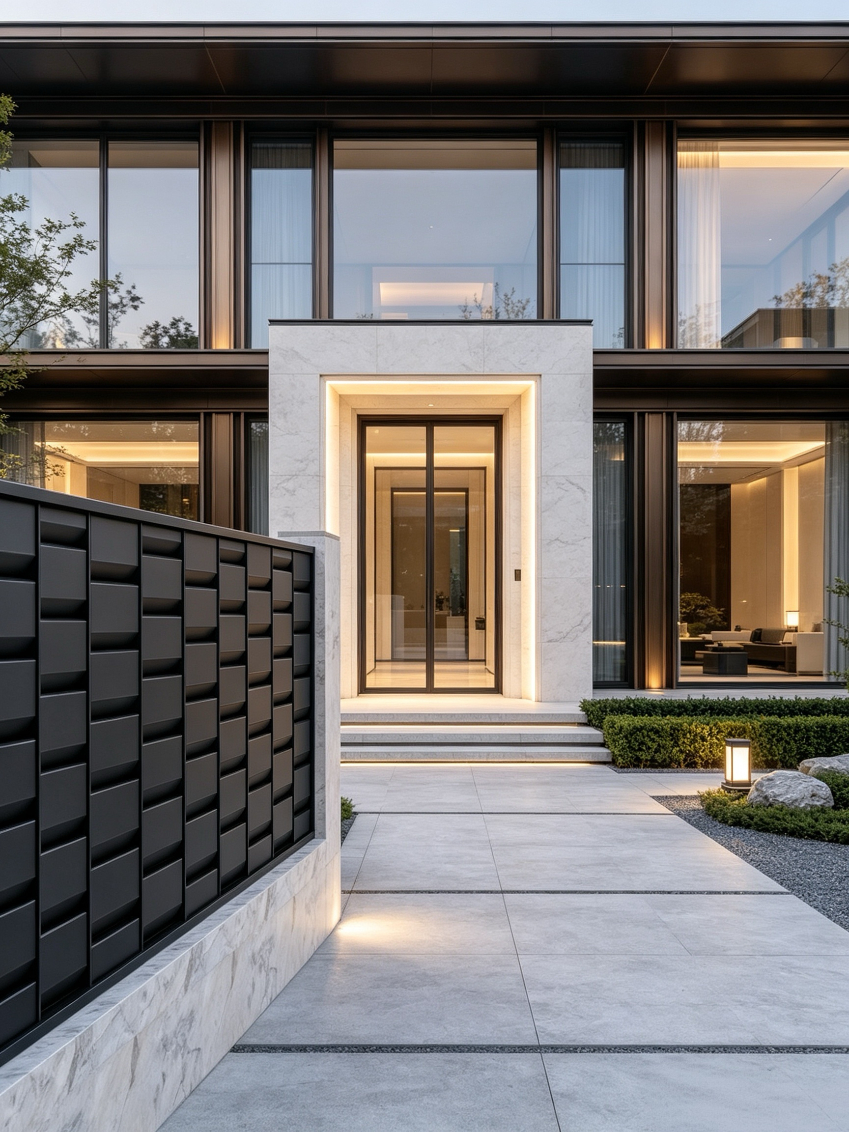 Modern 3D Block Aluminum Privacy Fence with High-Quality Metal and Matte Finish for Long-Lasting Durability