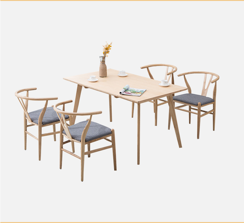 Modern Solid Wood Chairs , Leisure Restaurant Chair with Wooden Frame
