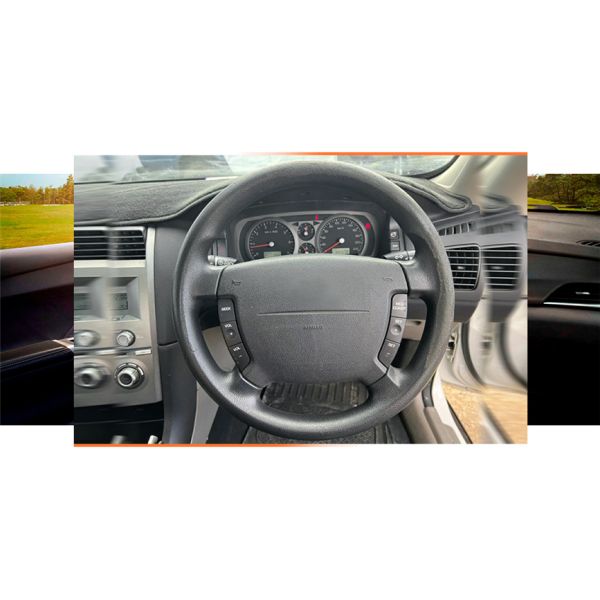 Car Accessories Hand Siticthed Black Genuine Leather Steering Wheel Cover for Ford Falcon 2002-2008