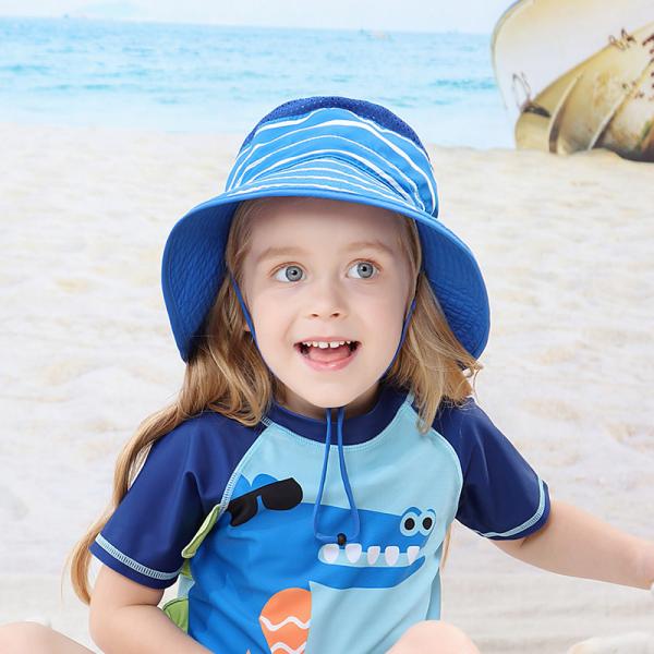 UV Resistant 50+ UPF Wide Brim Children'S Uv Sun Hats With Neck Flap 43cm 55cm
