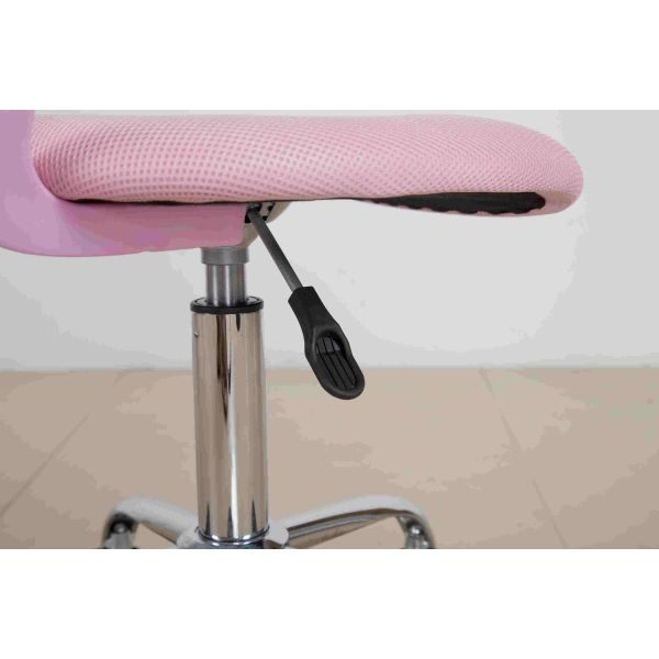 Fabric Seat Armless Office Chairs Mid Back , Adjustable Height Kids Computer Chair