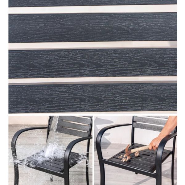 Modern Cafe Shop Garden Waterproof Sillas De Comedor Metal Armrest Cast Aluminium Chairs Indoor Outdoor Patio Furniture
