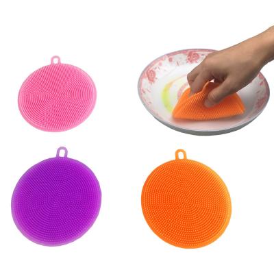 Kitchen Multifunction Dish Cleaning Pad Sponge Silicone Brush For Washing Dishes