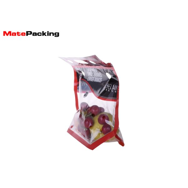 Custom Size Fruit / Fresh Vegetable Plastic Packaging Bags Pouch With Hanger Hole