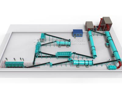 Water Soluble NPK Compound Fertilizer Rotary Drum Ball Shape Pellet Making Production Line Plant