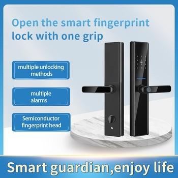 Black Biometric Fingerprint Door Locks Tuya TTlock Electronic Digital Door Locks
