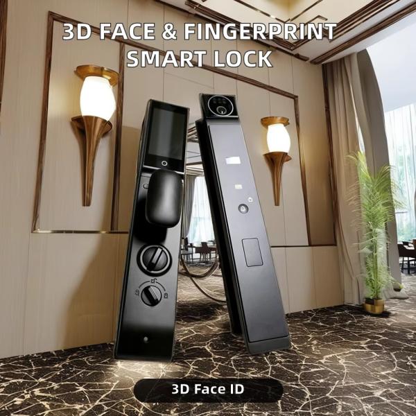 Secure Smart Lock Intercom 3D Face Automatic Door Lock For Apartment