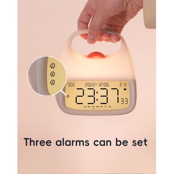 ABS Orange Dot Desk Clock for Bedroom Charming and Adorable Design Quartz Motivity