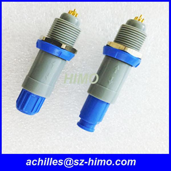 Hot-selling high quality 1P series male and female 4pin Lemo female plastic push pull connector with red color