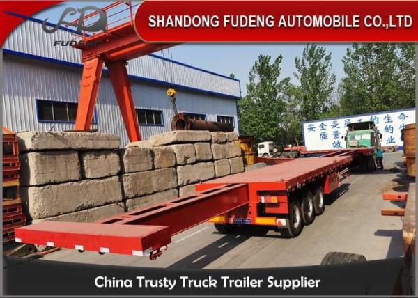 25 Meters 3 Axle Extention Flatbed Semi Trailer For Long Goods