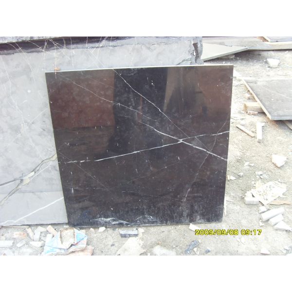 Black Marquina Nero Marquina Gloss Marble Floor Tiles Frost Resistance