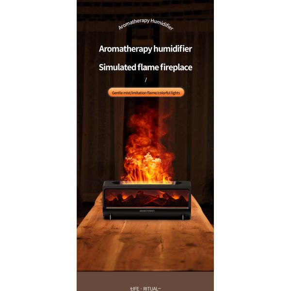 Home Ultrasonic Aroma Humidifier Colorful Flame Air Aroma Diffuser CE FCC RoHS Approved