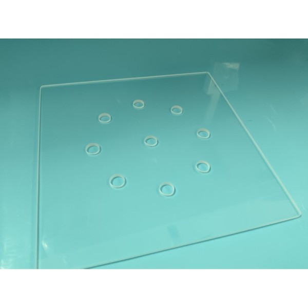 Borosilicate 9 Hole Spot Quartz Glass Plate Standard Size For Lab Chemical Reaction Analysis