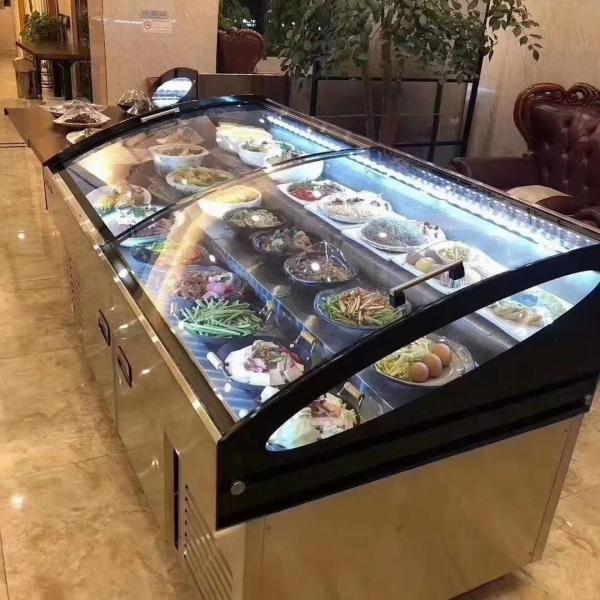 Ladder ice table seafood barbecue display commercial order fruit fishing preservation cabinet
