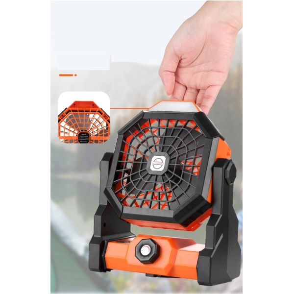 Portable 6-inch Wind Rechargeable Outdoor Tent Camping Fan With Lighting and Durable