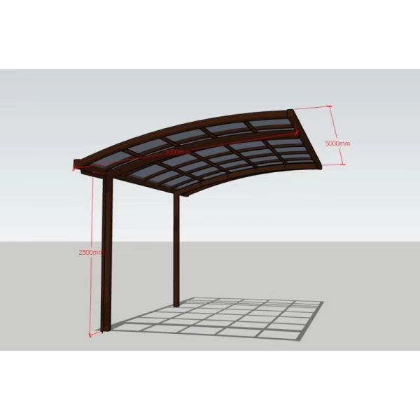 Rectangular Aluminum Alloy Carport Featuring UV Protection Ideal for Outdoor Vehicle Shelter and Long Lasting Durability