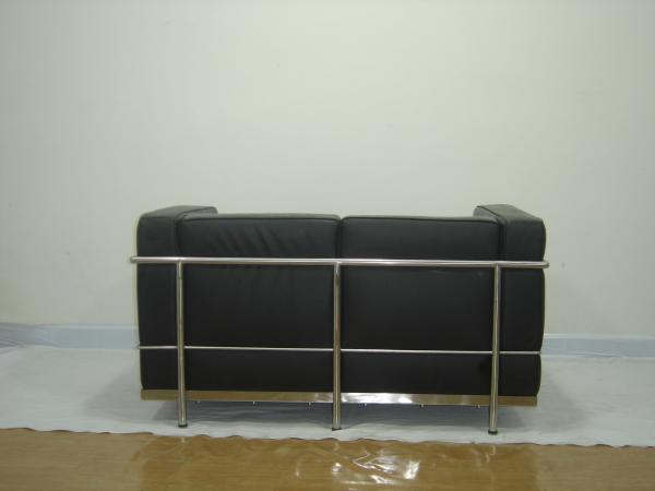 2 Seats  Modern Classic Sofa Genuine Leather American Style Black