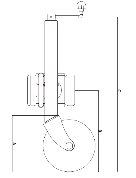Верхний ветер 240mm поднимаясь сталь колеса жокея замены 6 дюймов