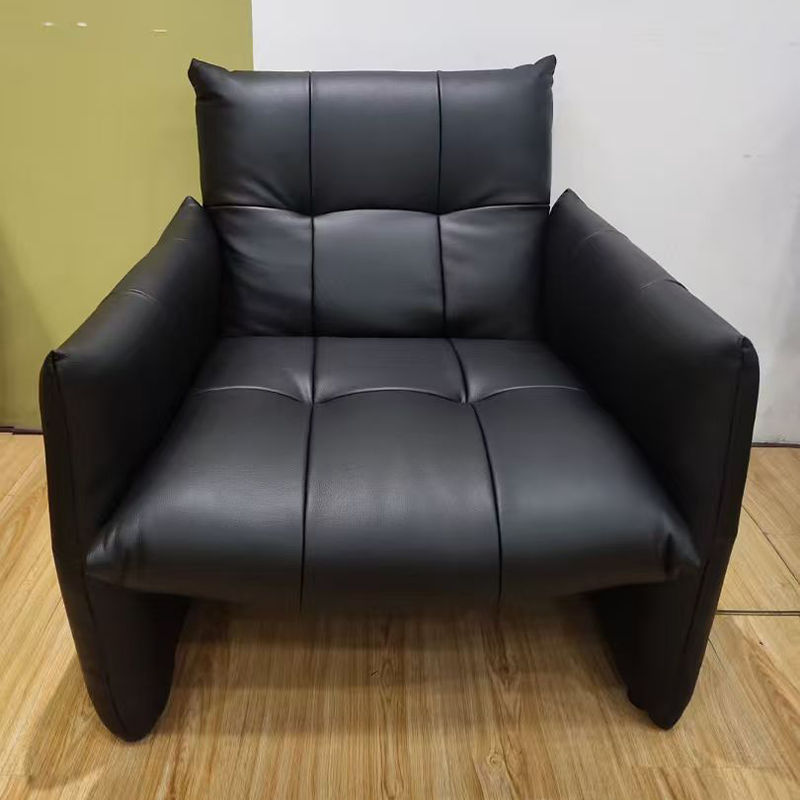Luxury Modern Single PU Leather Lounge Accent Chair-Durable Eco-Friendly for Bedroom Apartment Living Room Office Use