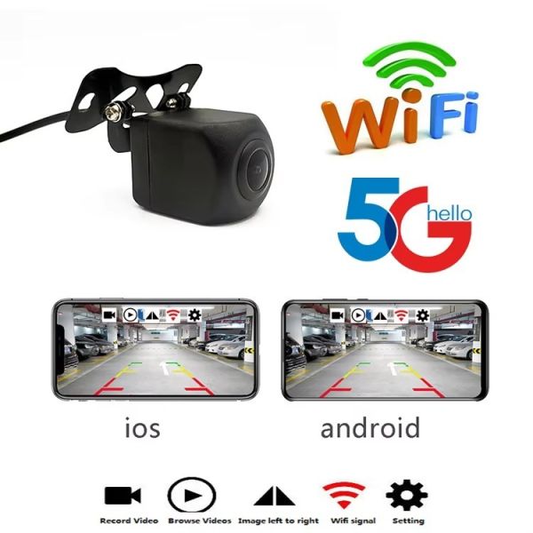 Mini HD Wireless WiFi Rearview Camera, Auto Electronics Reversing Backup Camera Compatible with Android & IOS