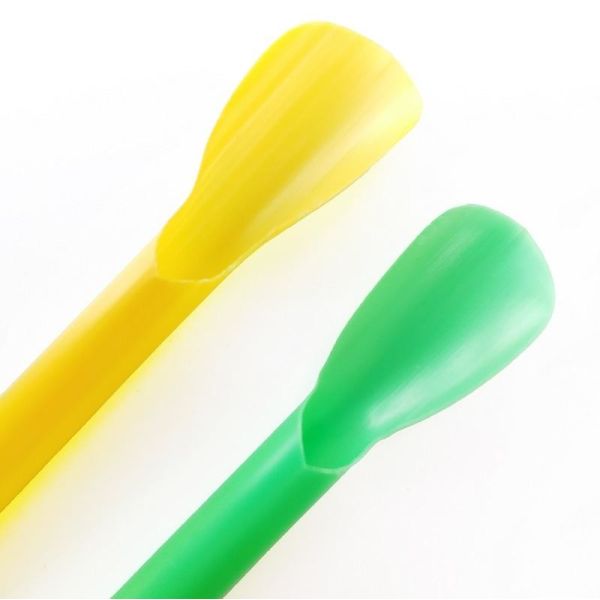 Plastic Spoon Straws Disposable Stocked PLA Biodegradable Spoon Straw For Ice