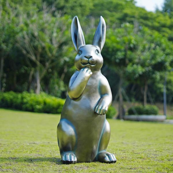 Bronze Rabbit Decorative Metal Sculpture Bronze Rabbit Garden Statue